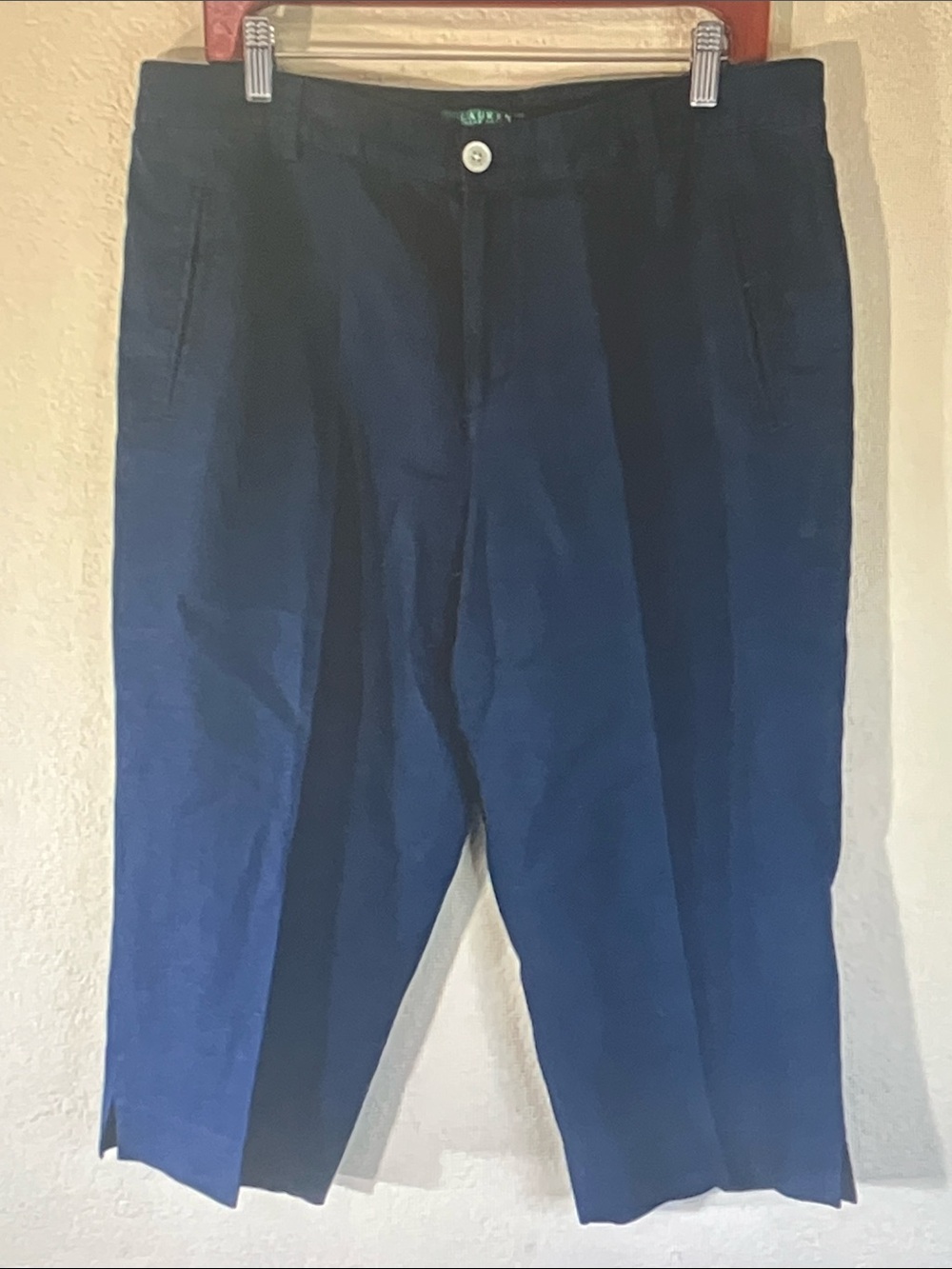 Lauren Ralph Lauren Navy Pleated Dress Pants